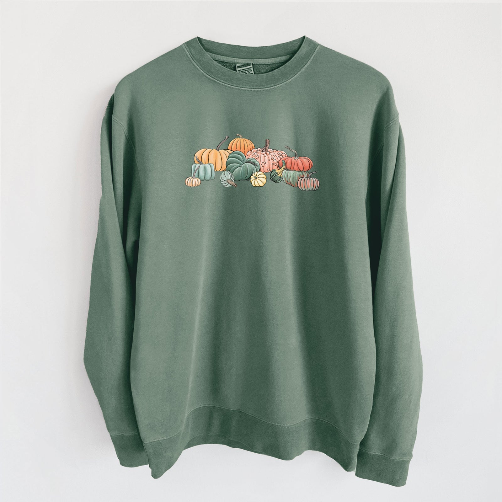 Pumpkin Harvest - Unisex Pigment Dyed Crew Sweatshirt in Alpine Green