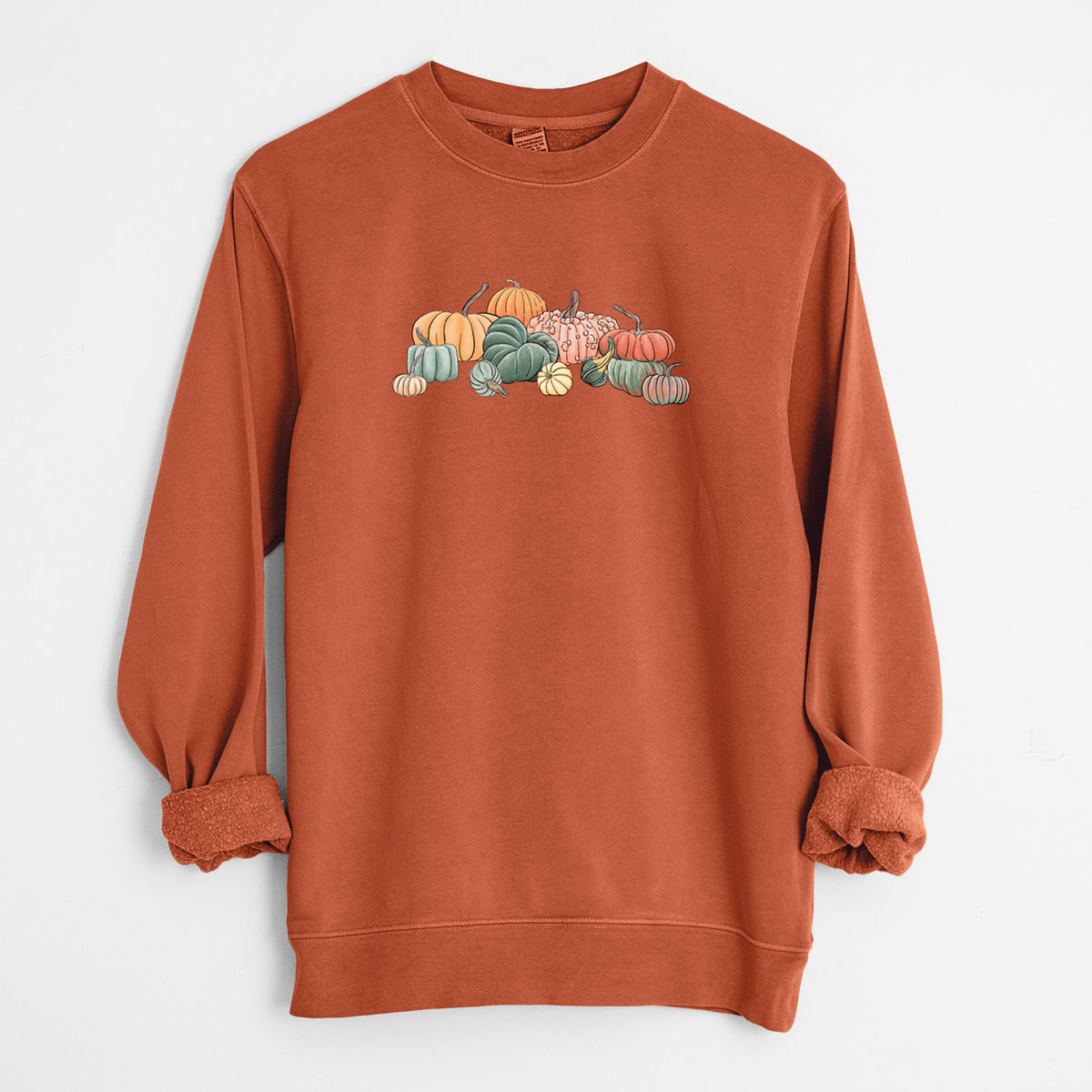Pumpkin Harvest - Unisex Pigment Dyed Crew Sweatshirt in Amber