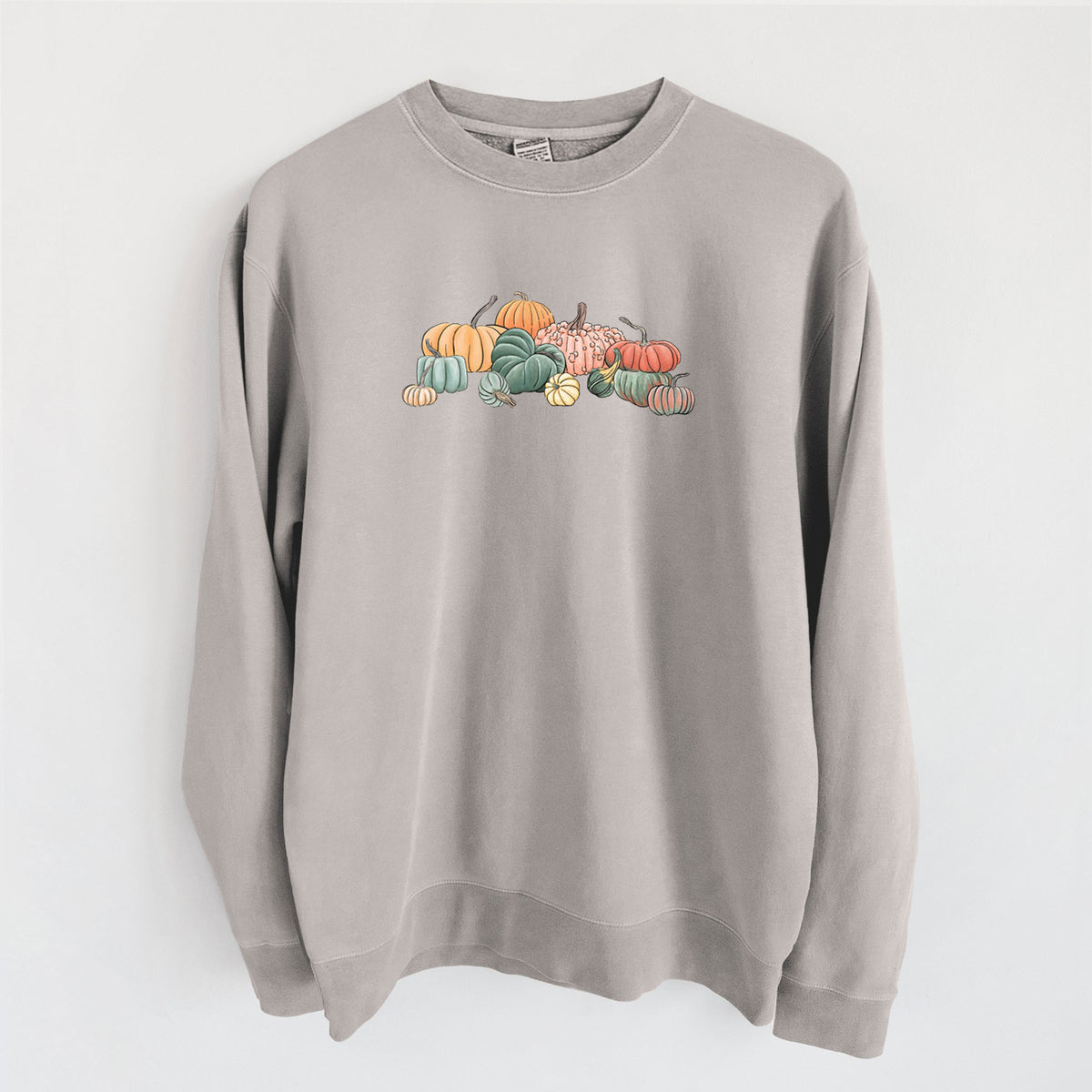 Pumpkin Harvest - Unisex Pigment Dyed Crew Sweatshirt in Cement