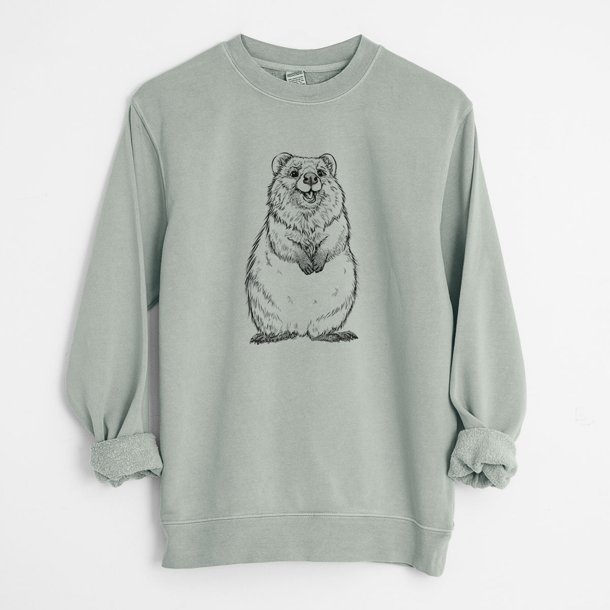 Quokkas - Setonix brachyurus - Unisex Pigment Dyed Crew Sweatshirt in Sage