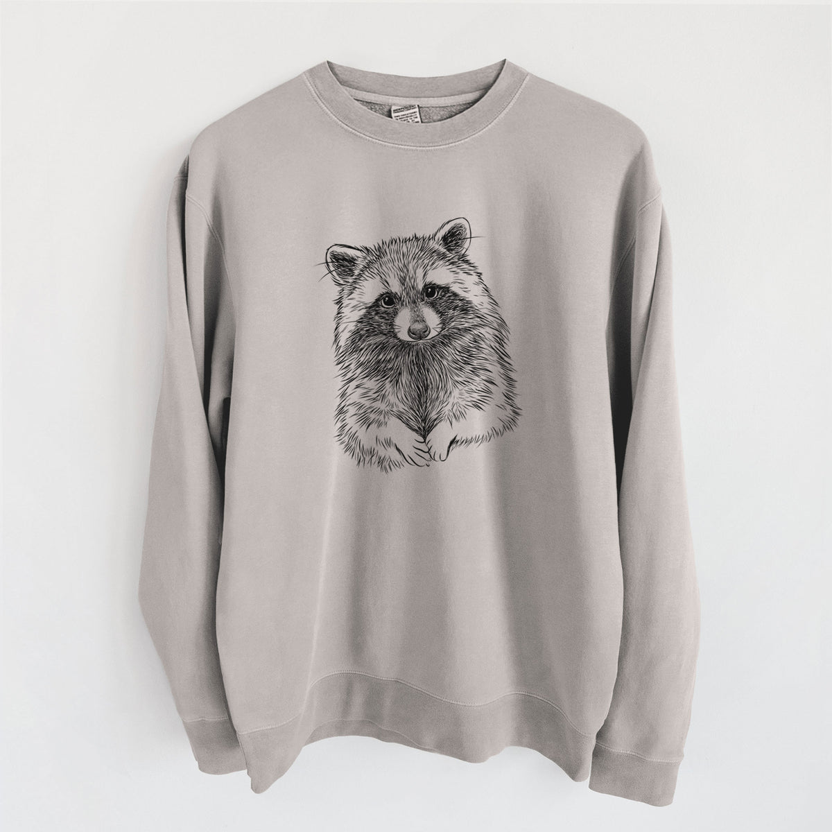 Raccoon - Procyon lotor - Unisex Pigment Dyed Crew Sweatshirt in Cement