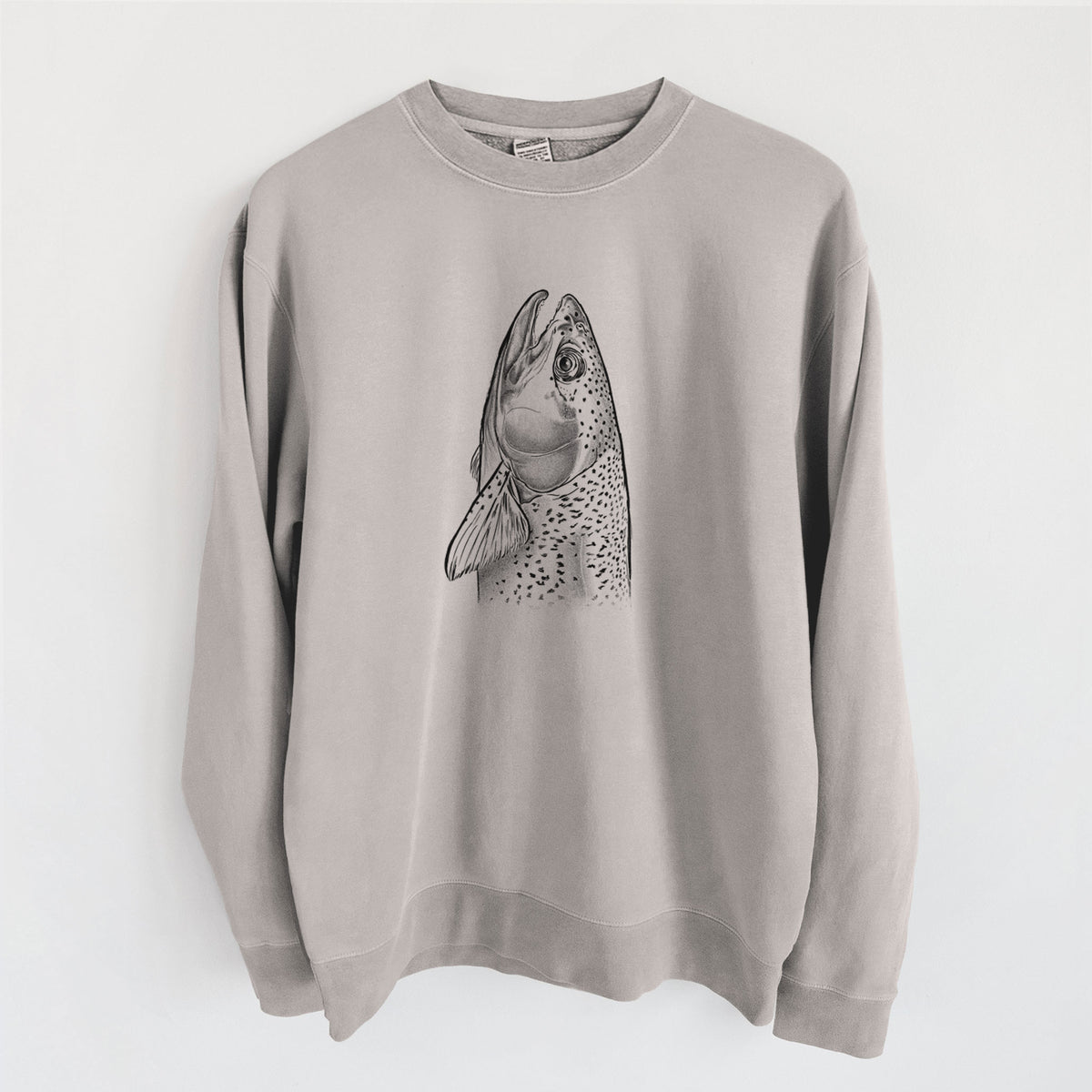 Rainbow Trout - Oncorhynchus mykiss - Unisex Pigment Dyed Crew Sweatshirt in Cement