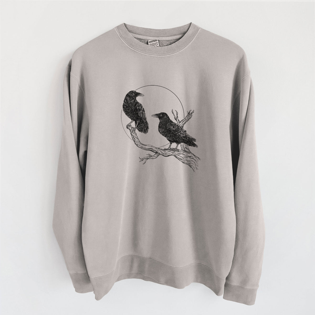 Midnight Ravens - Unisex Pigment Dyed Crew Sweatshirt in Cement