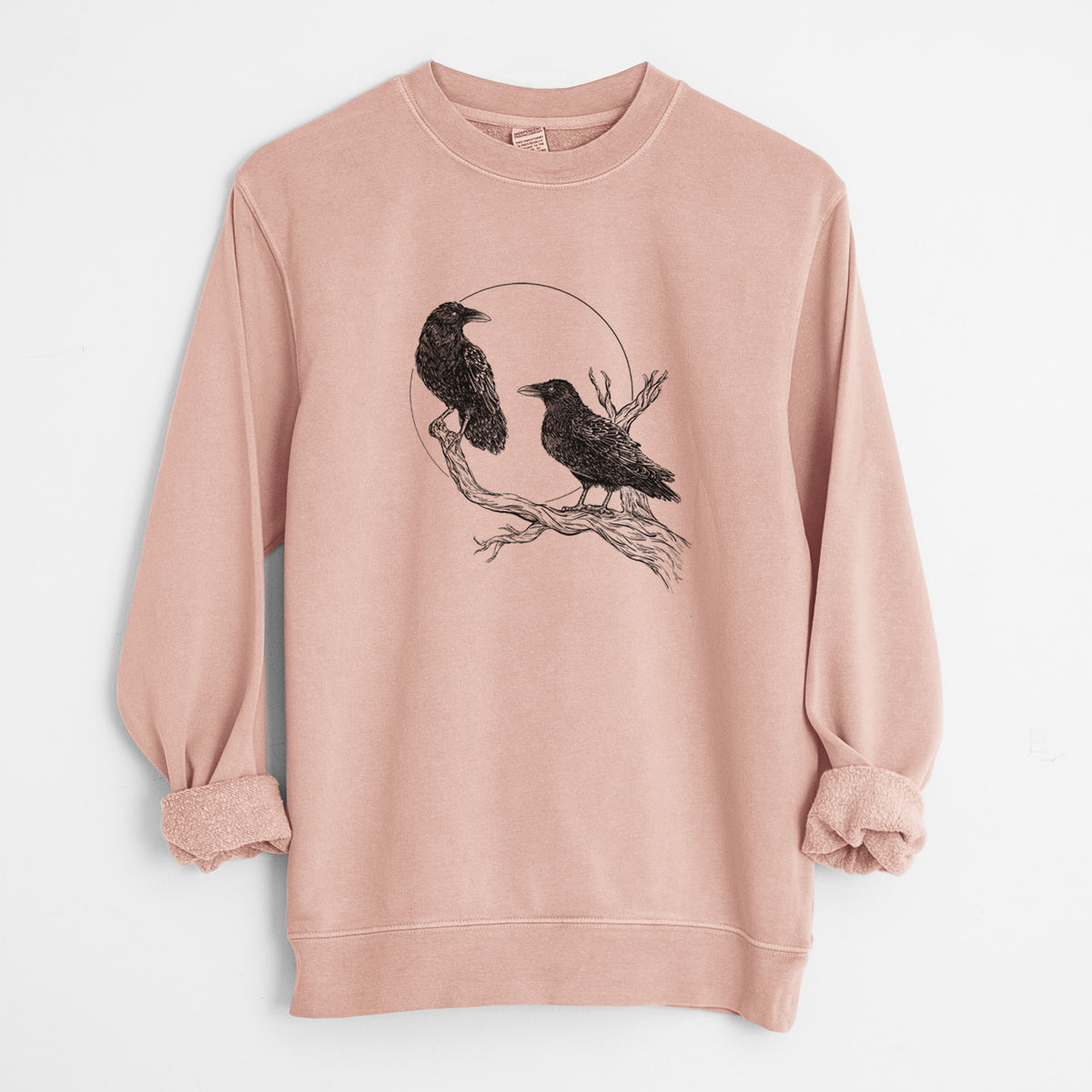 Midnight Ravens - Unisex Pigment Dyed Crew Sweatshirt in Dusty Pink