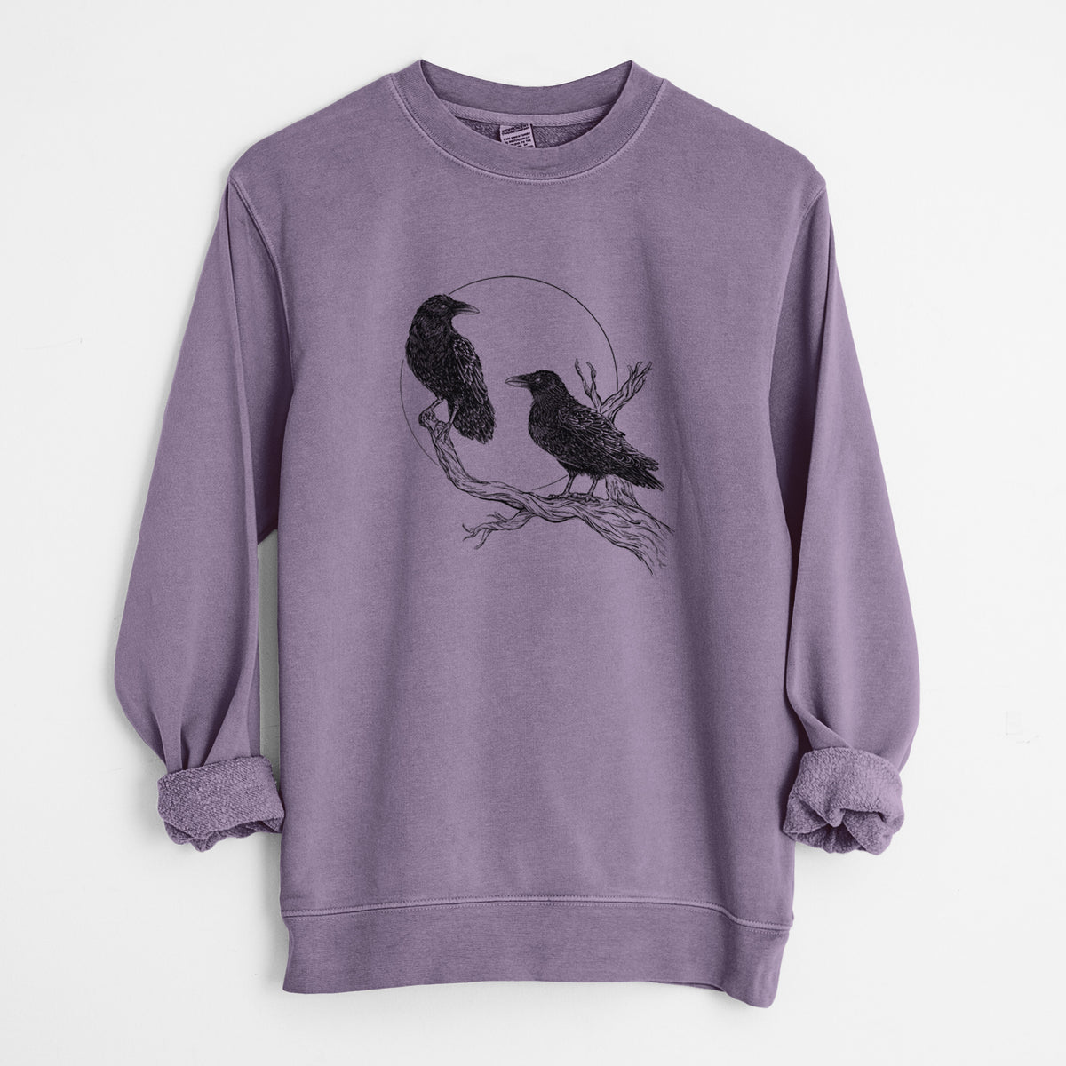 Midnight Ravens - Unisex Pigment Dyed Crew Sweatshirt in Plum