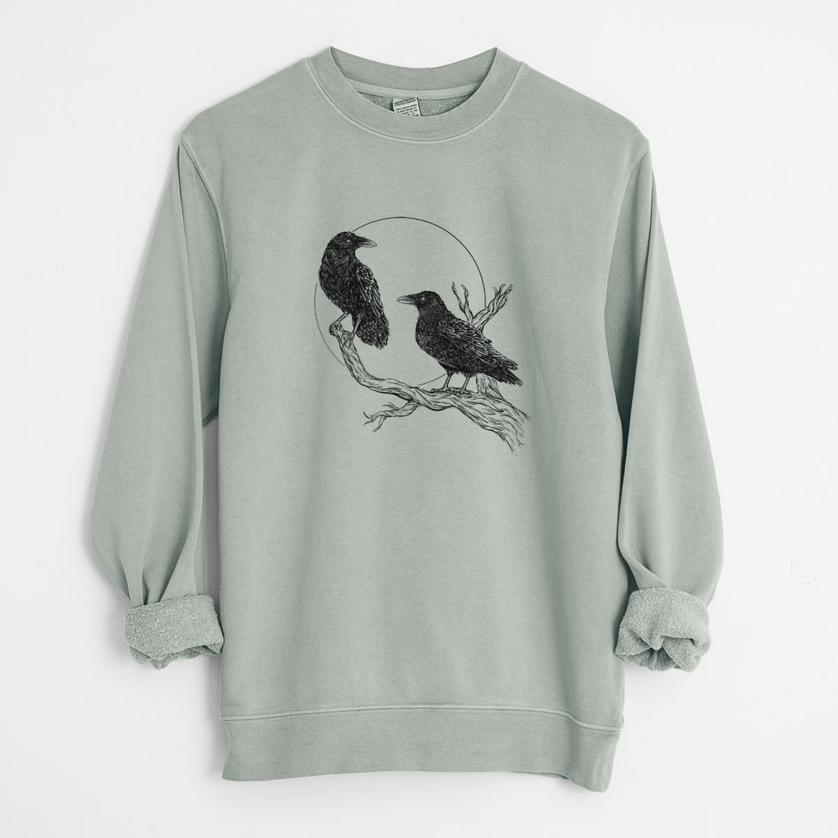 Midnight Ravens - Unisex Pigment Dyed Crew Sweatshirt in Sage