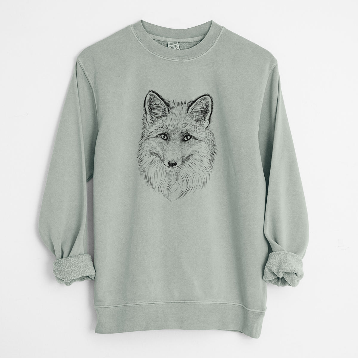 Red Fox - Vulpes vulpes - Unisex Pigment Dyed Crew Sweatshirt in Sage