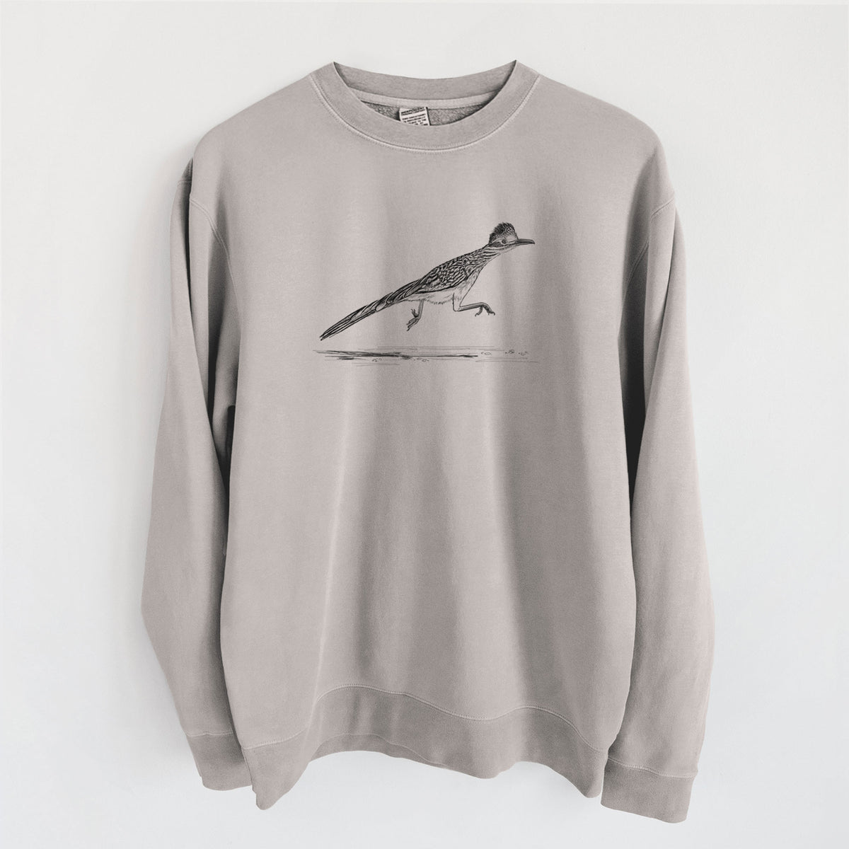 Greater Roadrunner - Geococcyx californianus - Unisex Pigment Dyed Crew Sweatshirt in Cement