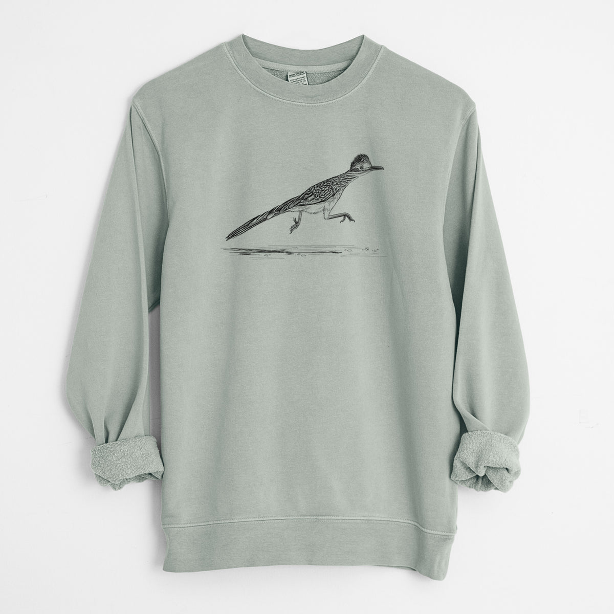 Greater Roadrunner - Geococcyx californianus - Unisex Pigment Dyed Crew Sweatshirt in Sage