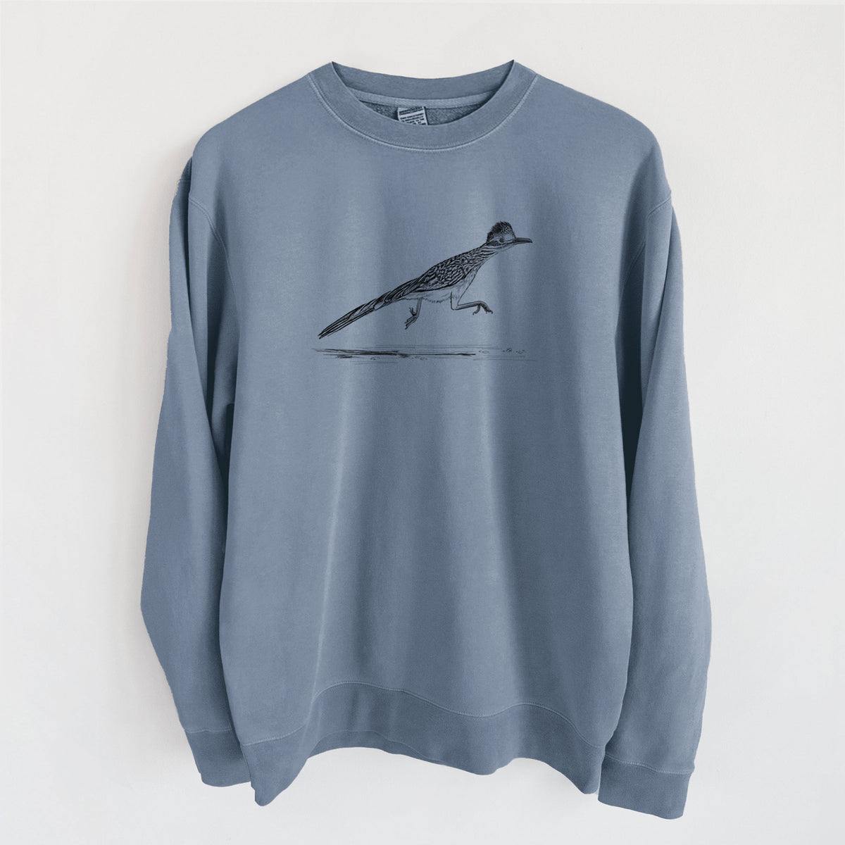 Greater Roadrunner - Geococcyx californianus - Unisex Pigment Dyed Crew Sweatshirt in Slate Blue