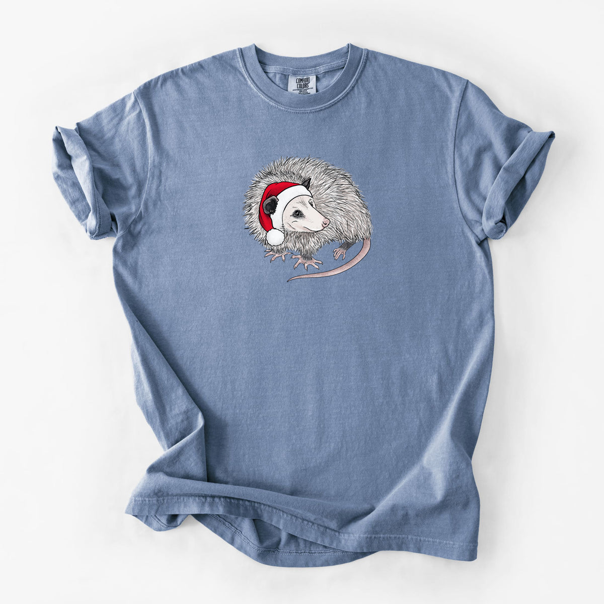 Santa Opossum - Unisex Comfort Colors Garment-Dyed Heavyweight T-shirt in Blue Jean
