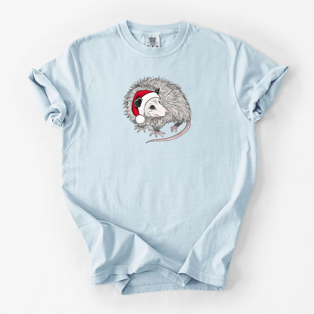 Santa Opossum - Unisex Comfort Colors Garment-Dyed Heavyweight T-shirt in Chambray