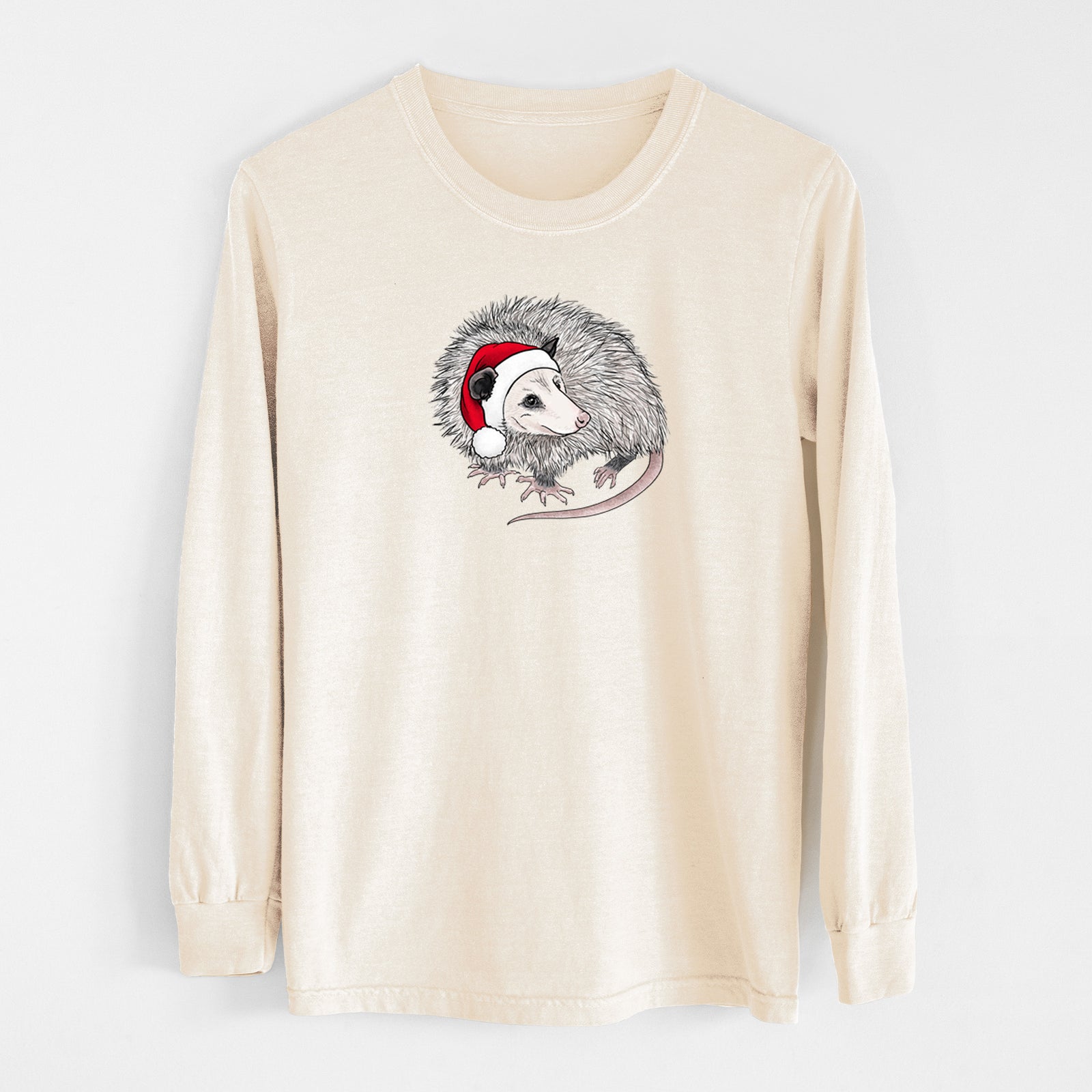 Santa Opossum - Unisex Comfort Colors 100% Cotton Long Sleeve in Ivory