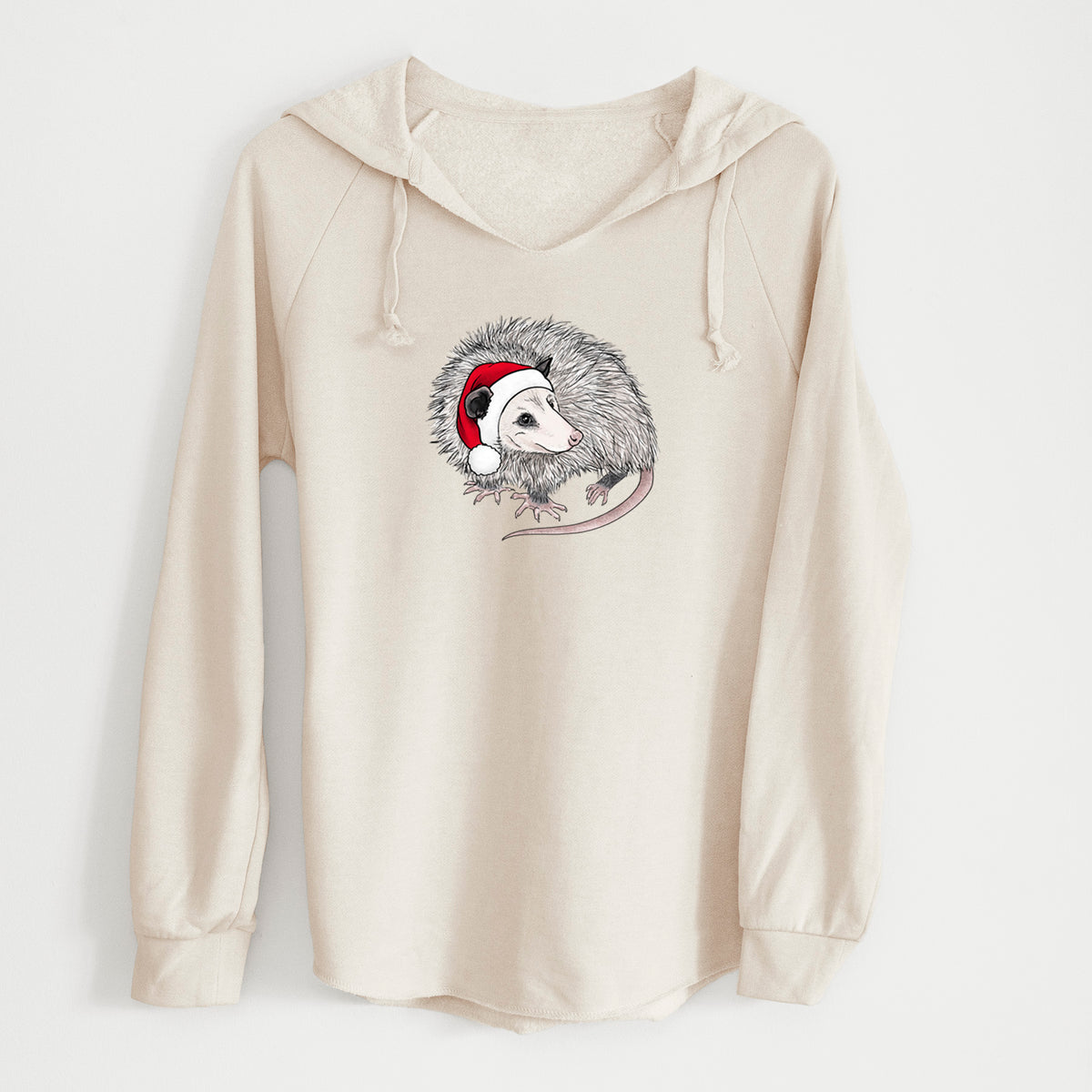 Santa Opossum - Cali Wave Hooded Sweatshirt in Bone