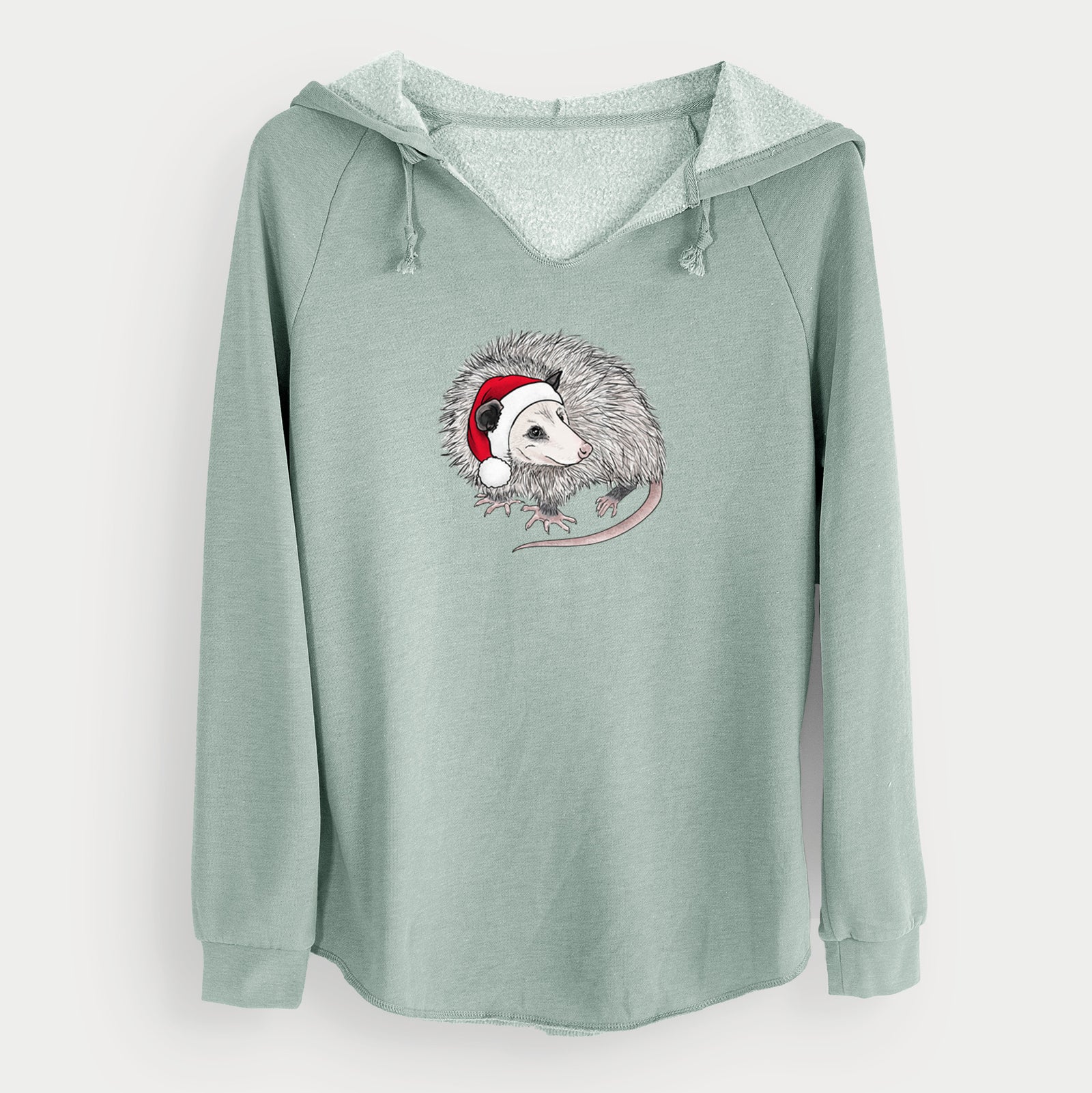 Santa Opossum - Cali Wave Hooded Sweatshirt in Sage