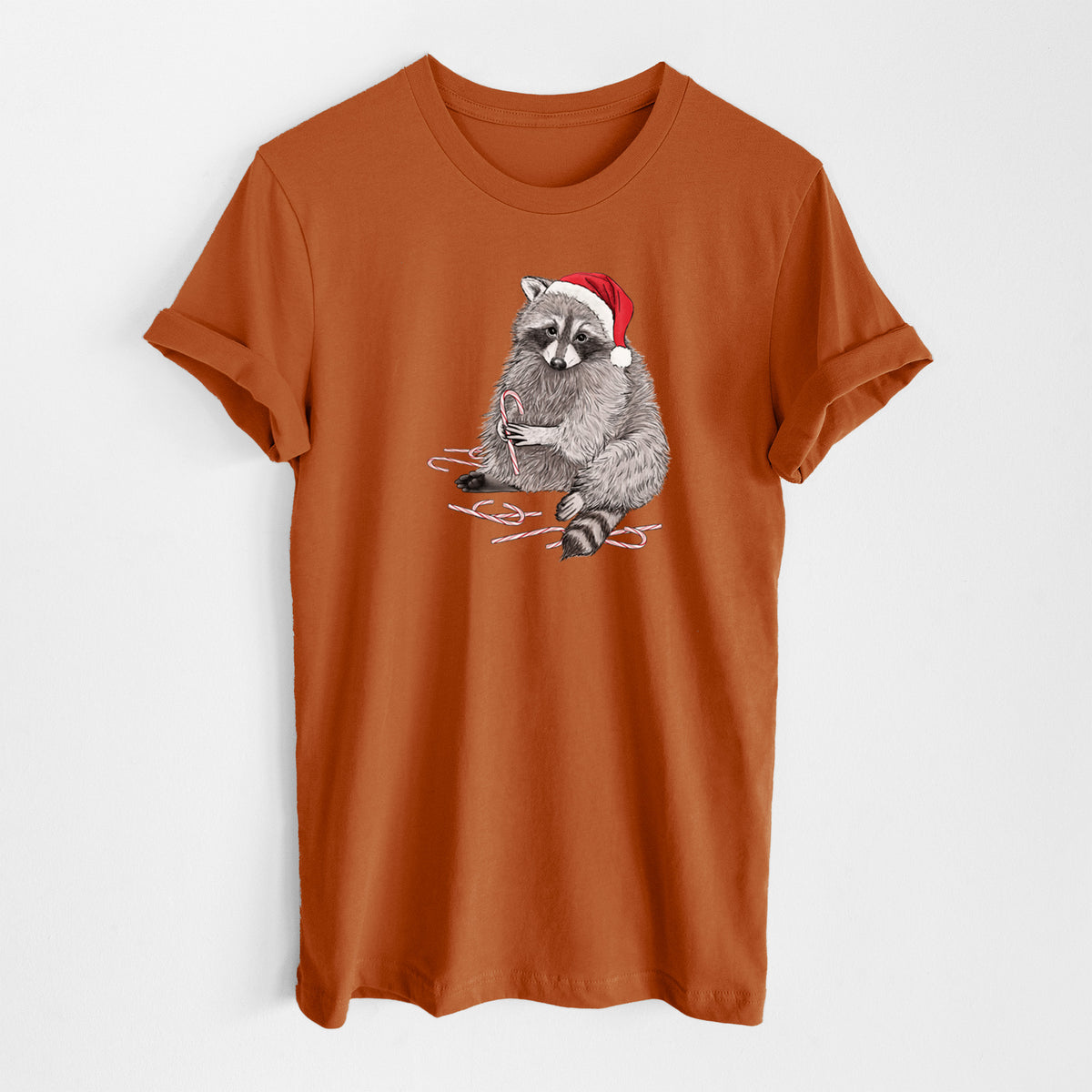 Santa Raccoon - Lightweight 100% Cotton Unisex Crewneck in Autumn