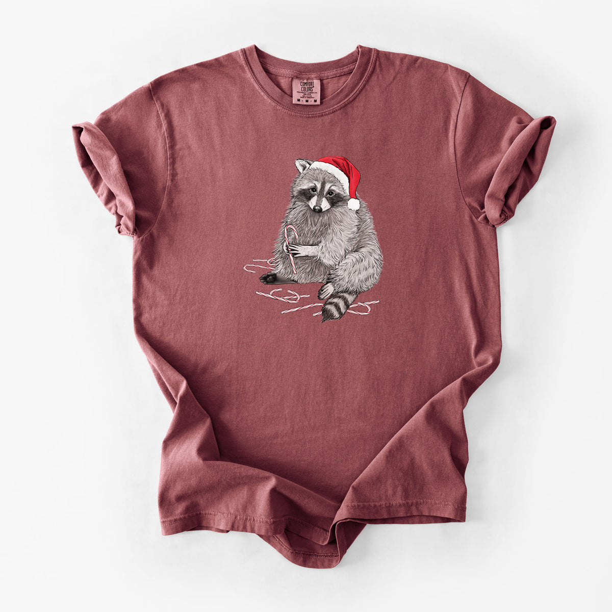 Santa Raccoon - Unisex Comfort Colors Garment-Dyed Heavyweight T-shirt in Brick