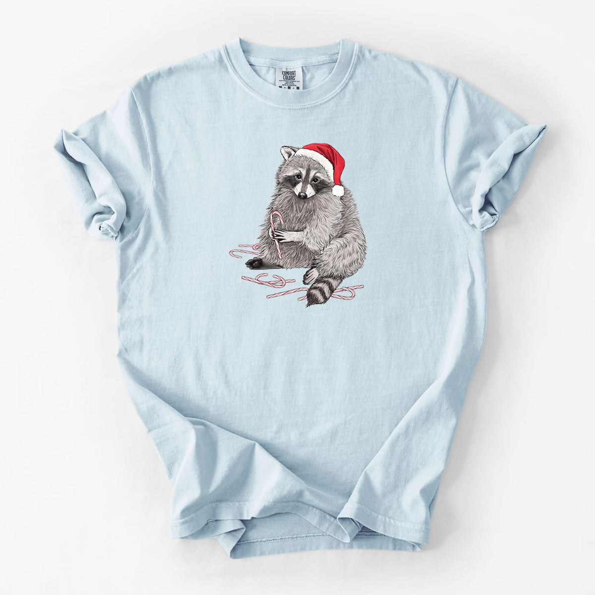 Santa Raccoon - Unisex Comfort Colors Garment-Dyed Heavyweight T-shirt in Chambray