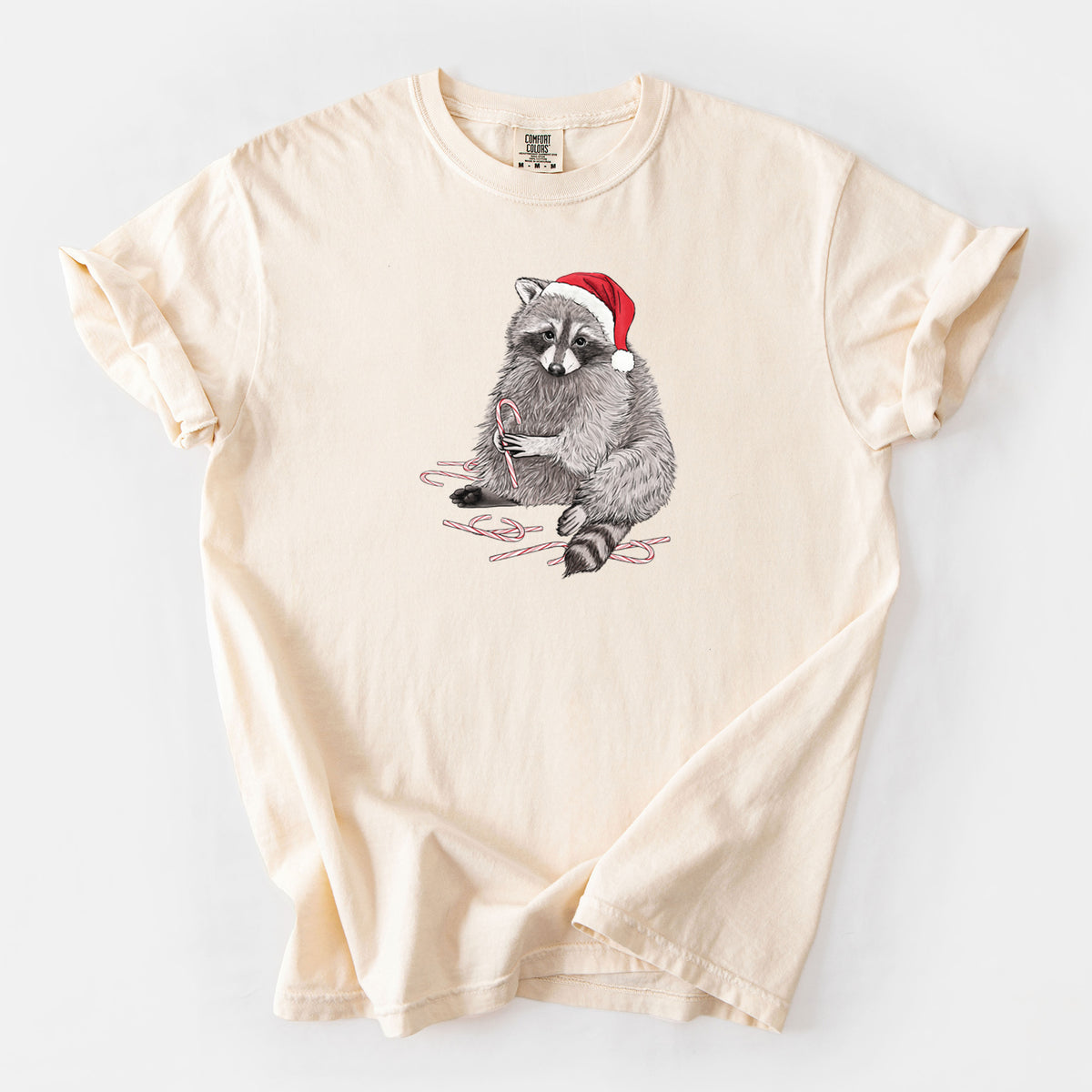 Santa Raccoon - Unisex Comfort Colors Garment-Dyed Heavyweight T-shirt in Ivory