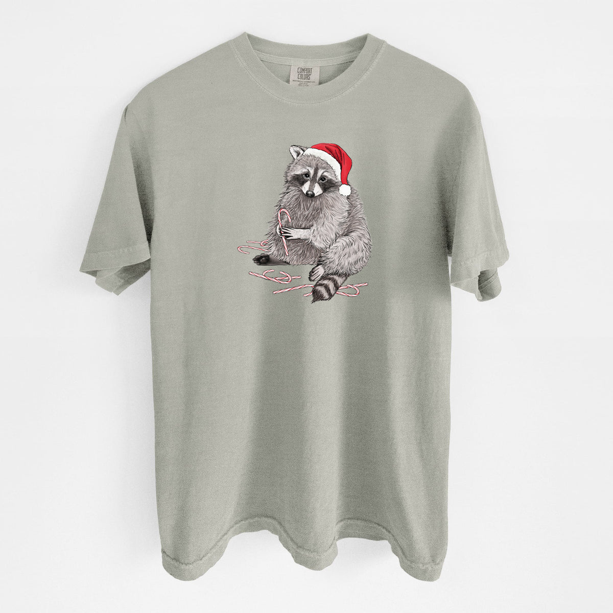 Santa Raccoon - Unisex Comfort Colors Garment-Dyed Heavyweight T-shirt in Sandstone