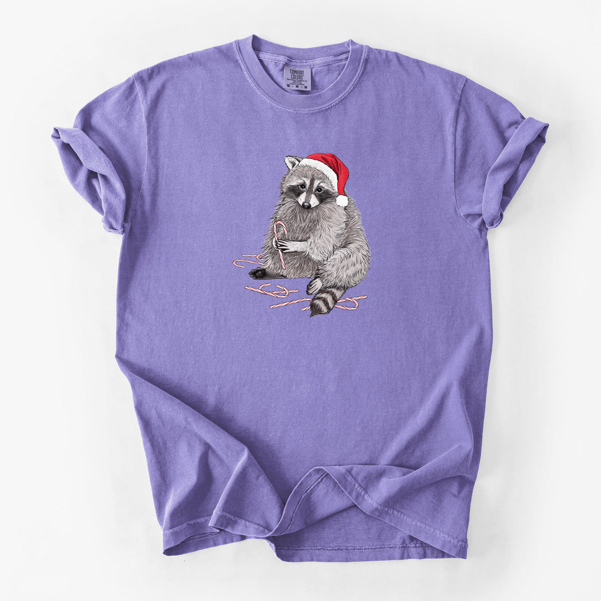 Santa Raccoon - Unisex Comfort Colors Garment-Dyed Heavyweight T-shirt in Violet