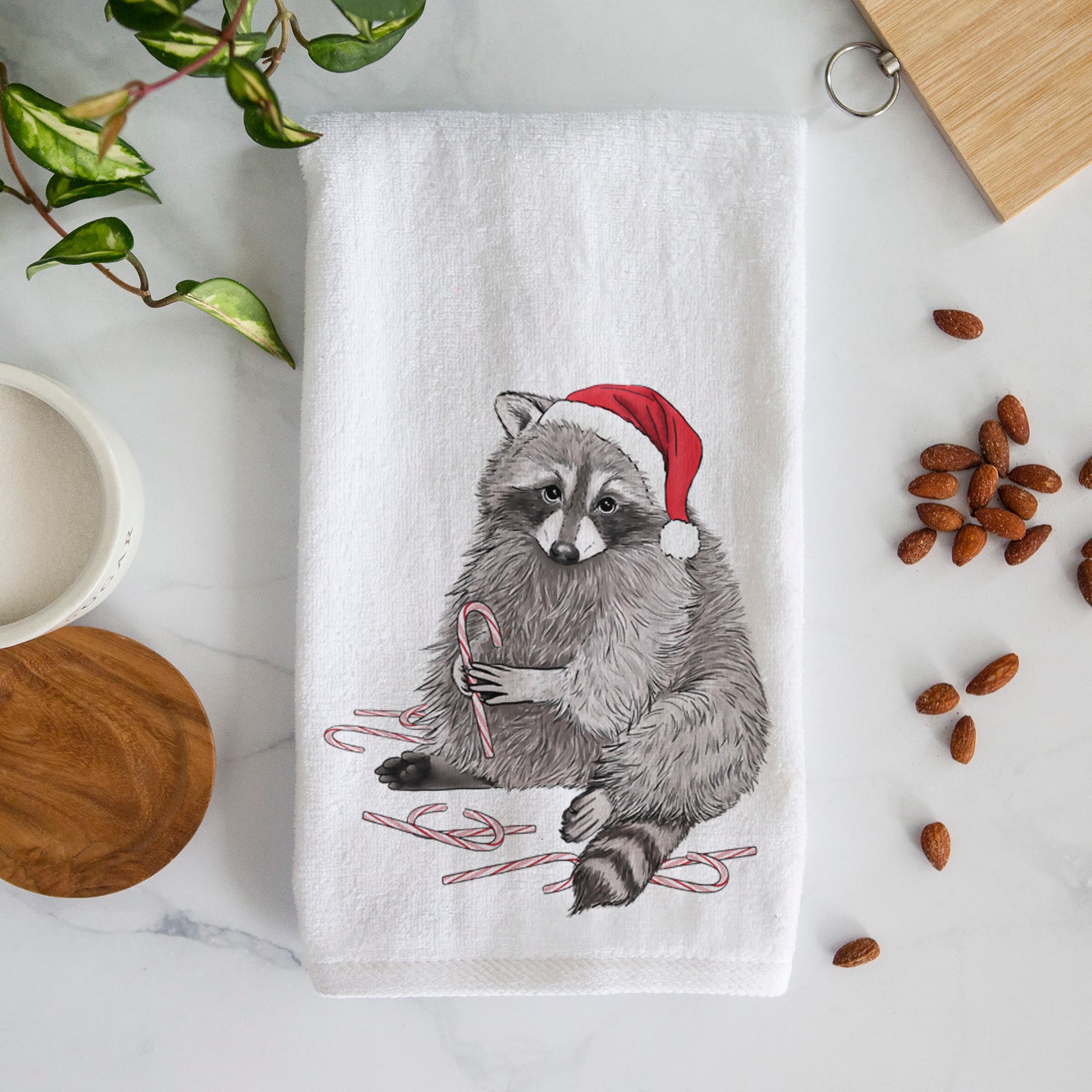 Santa Raccoon - Premium Hand Towel