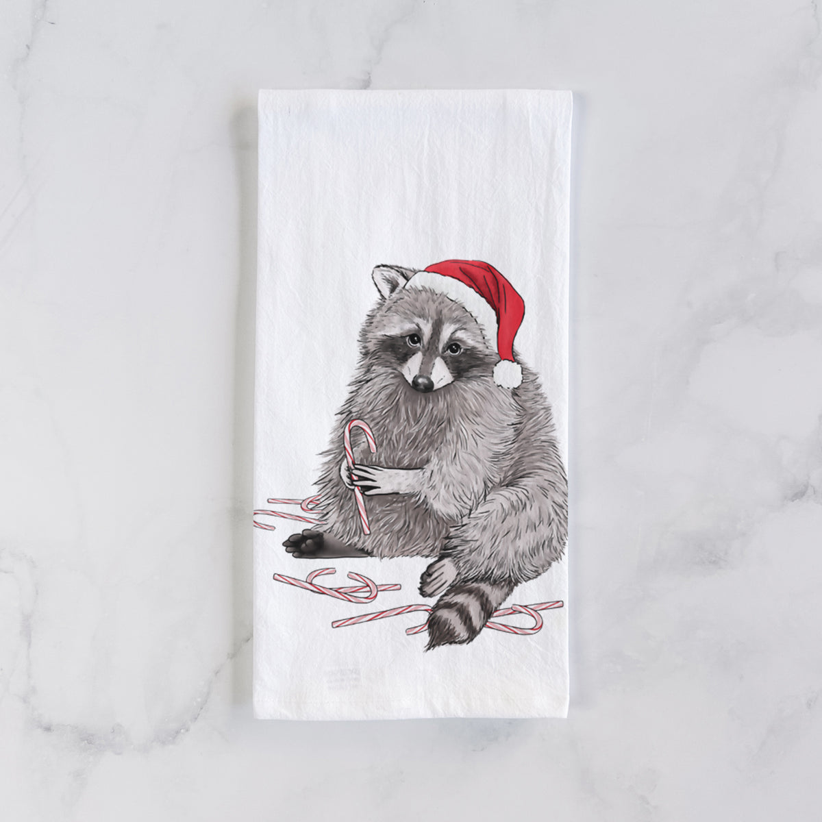Santa Raccoon - Tea Towel