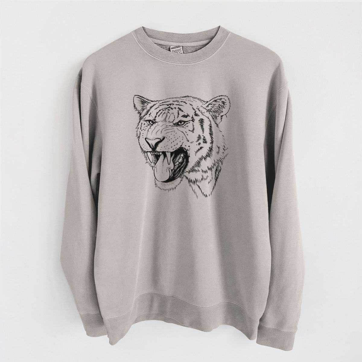Siberian Tiger - Panthera tigris altaica - Unisex Pigment Dyed Crew Sweatshirt in Cement
