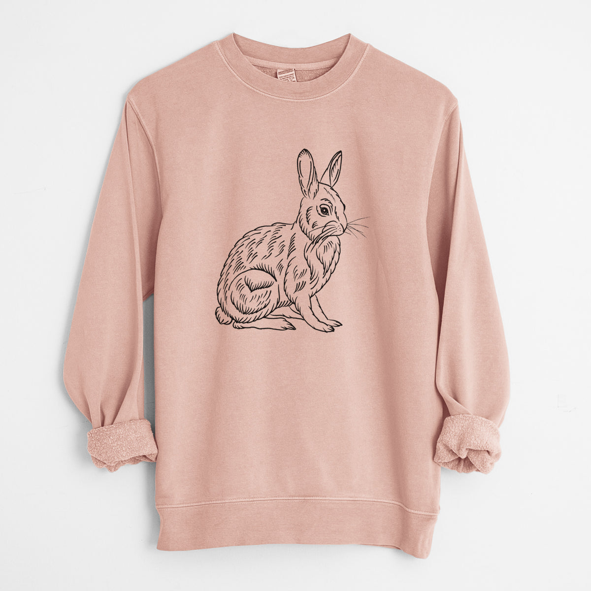 Snoeshoe Hare - Unisex Pigment Dyed Crew Sweatshirt in Dusty Pink