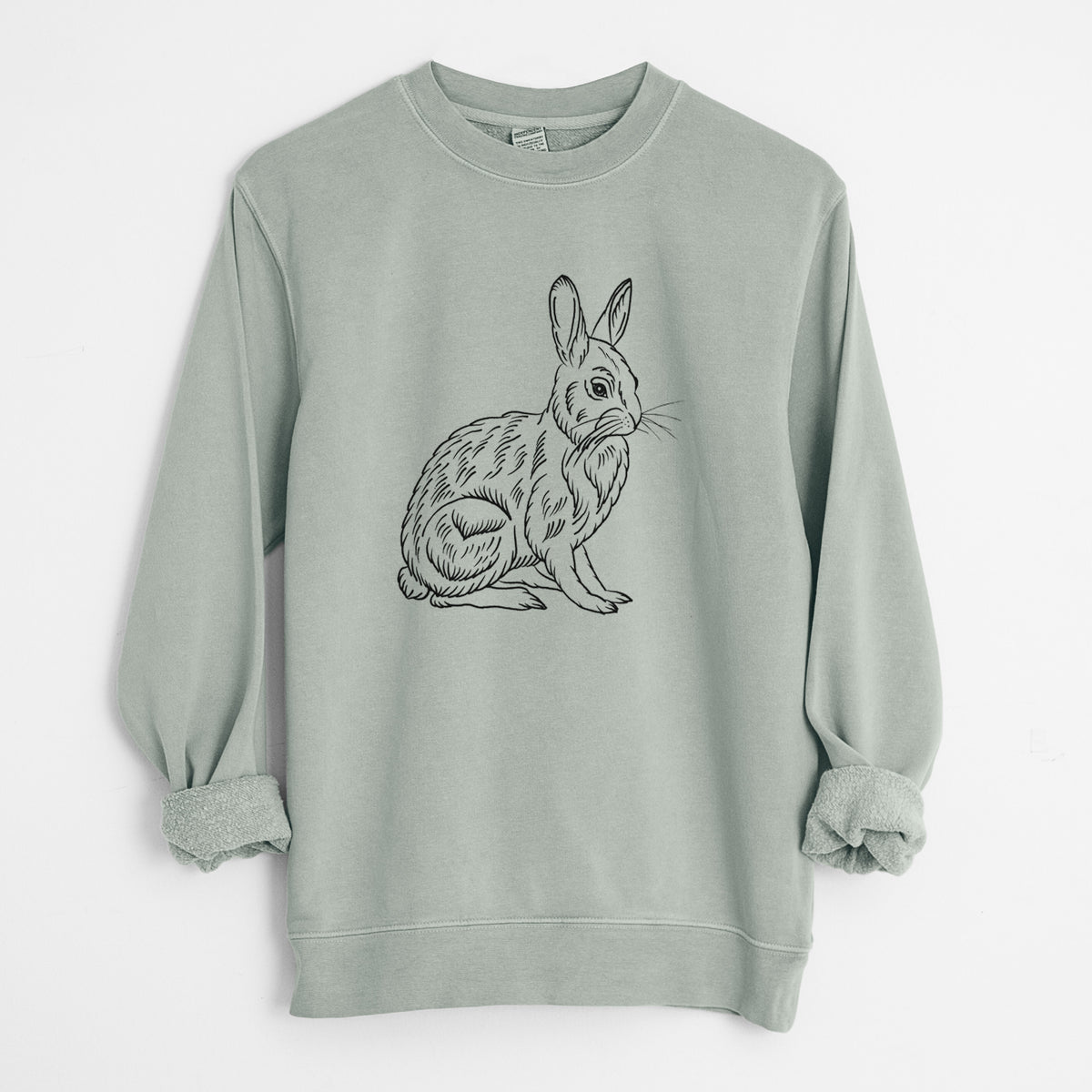 Snoeshoe Hare - Unisex Pigment Dyed Crew Sweatshirt in Sage