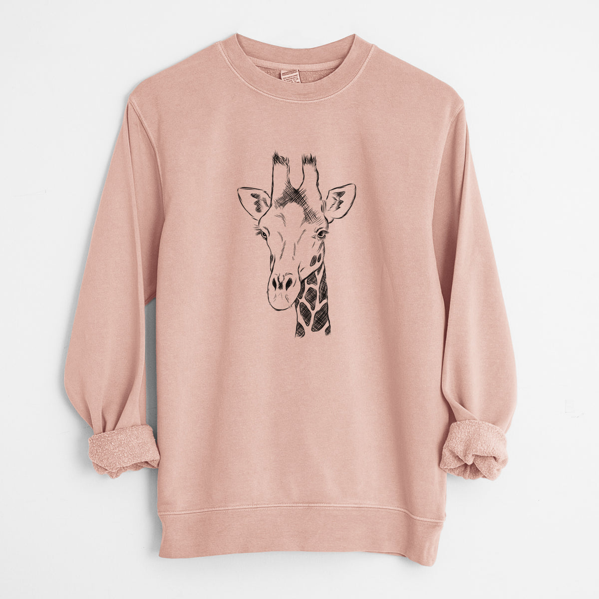 Southern Giraffe - Giraffa giraffa - Unisex Pigment Dyed Crew Sweatshirt in Dusty Pink