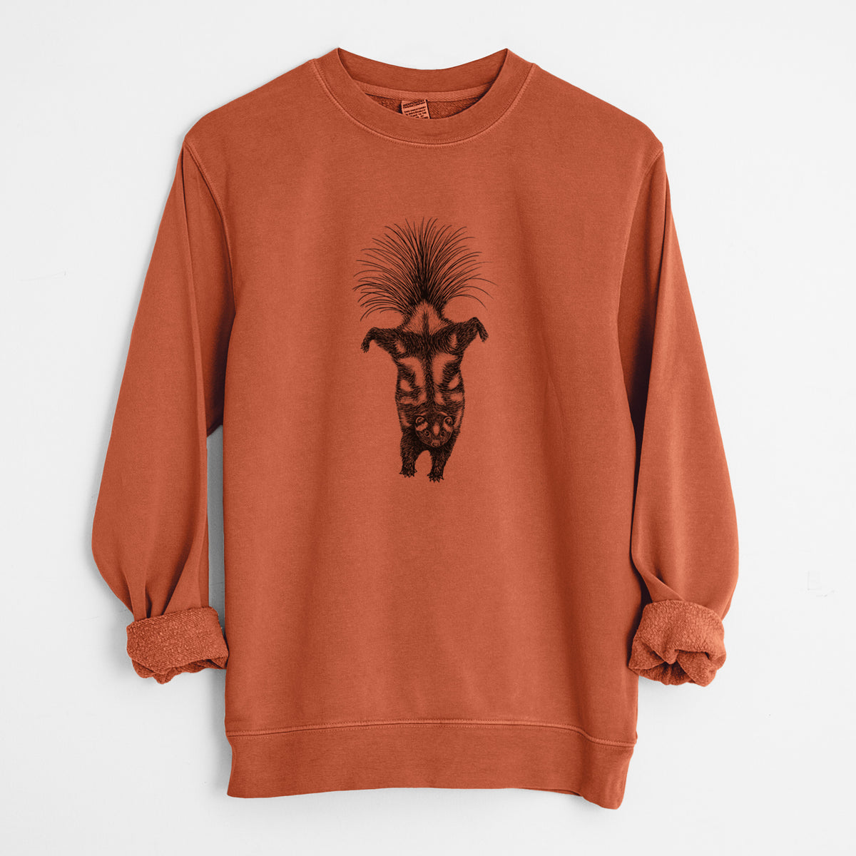 Eastern Spotted Skunk - Spilogale putorius - Unisex Pigment Dyed Crew Sweatshirt in Amber
