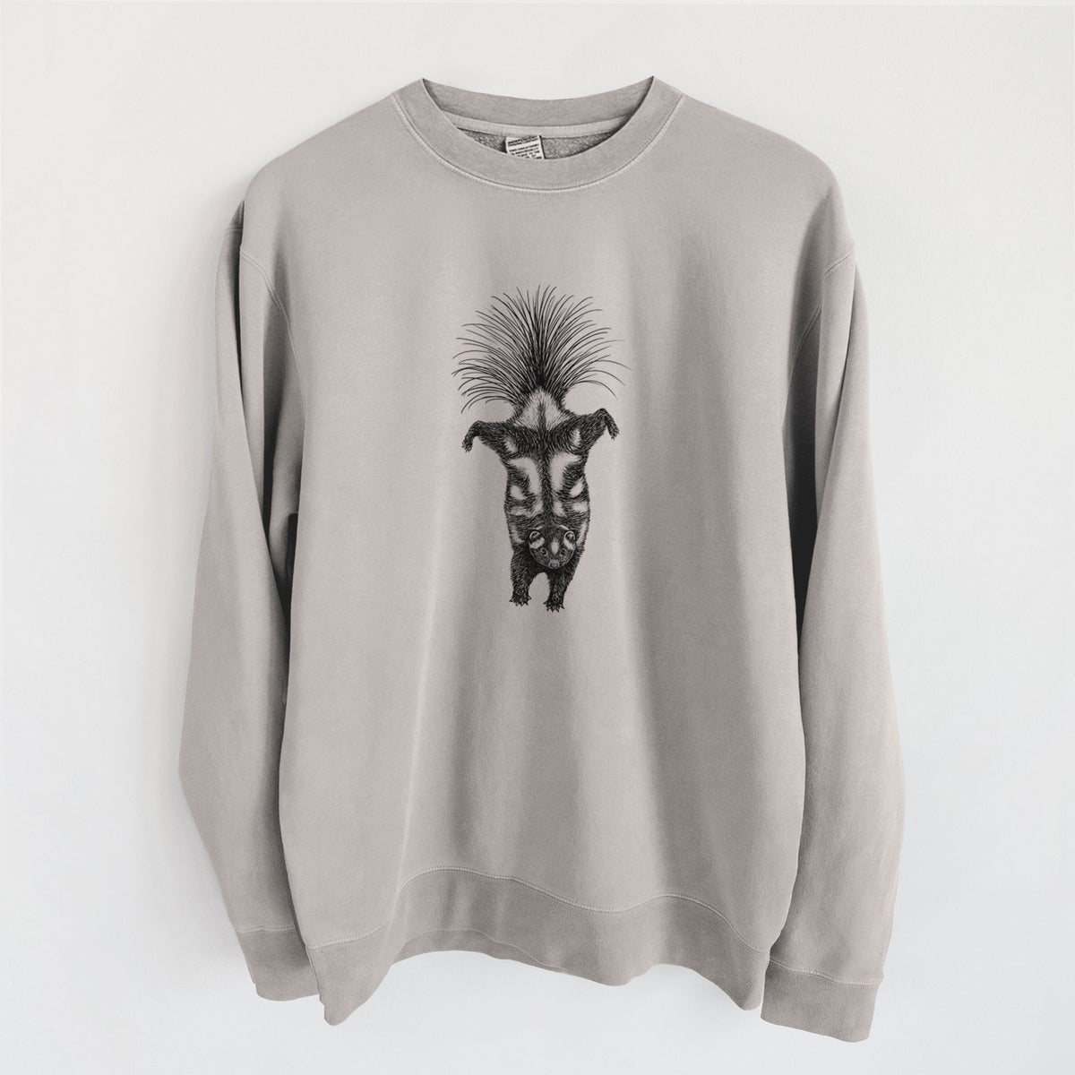 Eastern Spotted Skunk - Spilogale putorius - Unisex Pigment Dyed Crew Sweatshirt in Cement