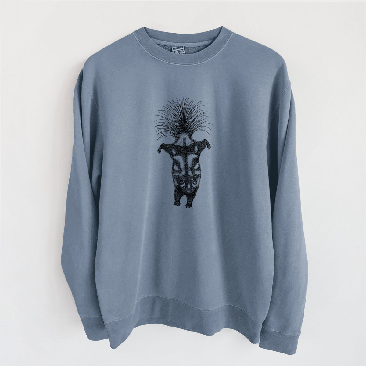 Eastern Spotted Skunk - Spilogale putorius - Unisex Pigment Dyed Crew Sweatshirt in Slate Blue