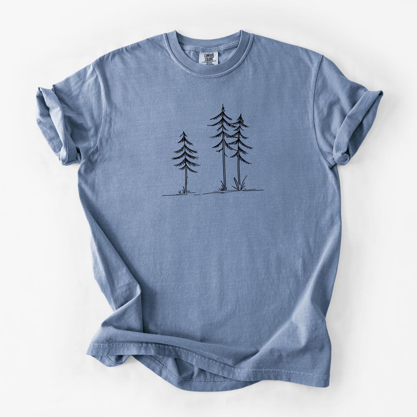 Three Pines - Unisex Comfort Colors Garment-Dyed Heavyweight T-shirt in Blue Jean