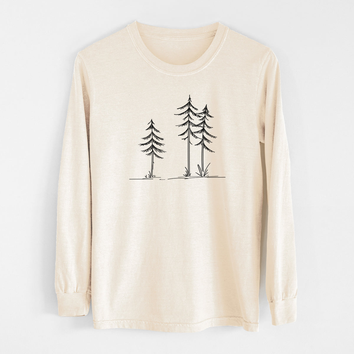 Three Pines - Unisex Comfort Colors 100% Cotton Long Sleeve in Ivory