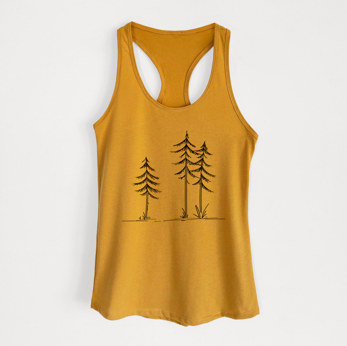 Three Pines - Women's Racerback Tanktop in Antique Gold