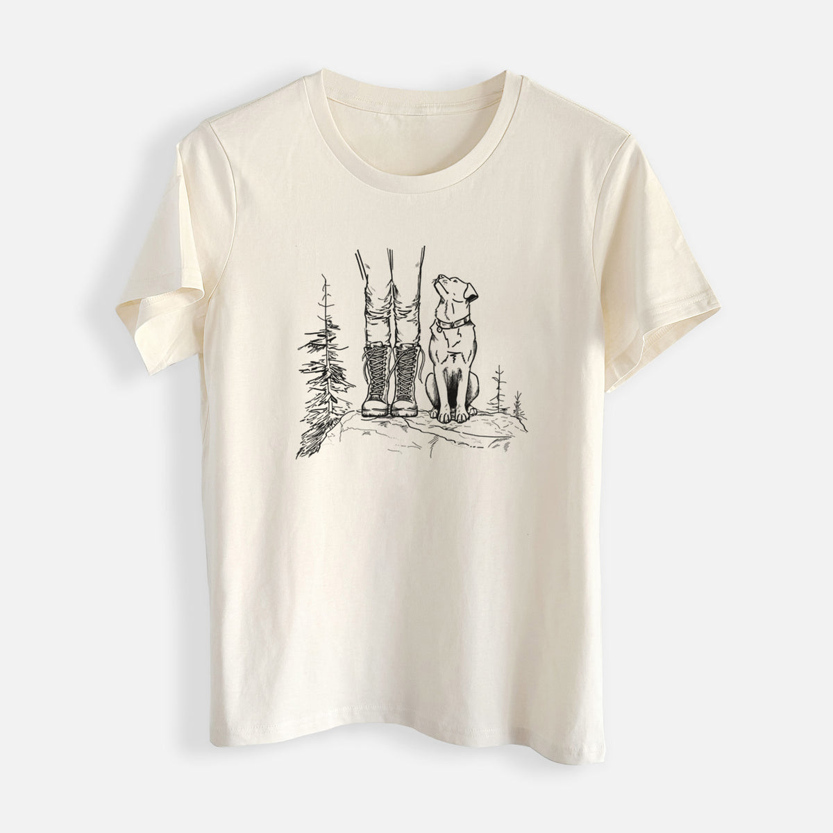 Trail Companions - Hiking with Dogs - Womens Everyday Maple Tee