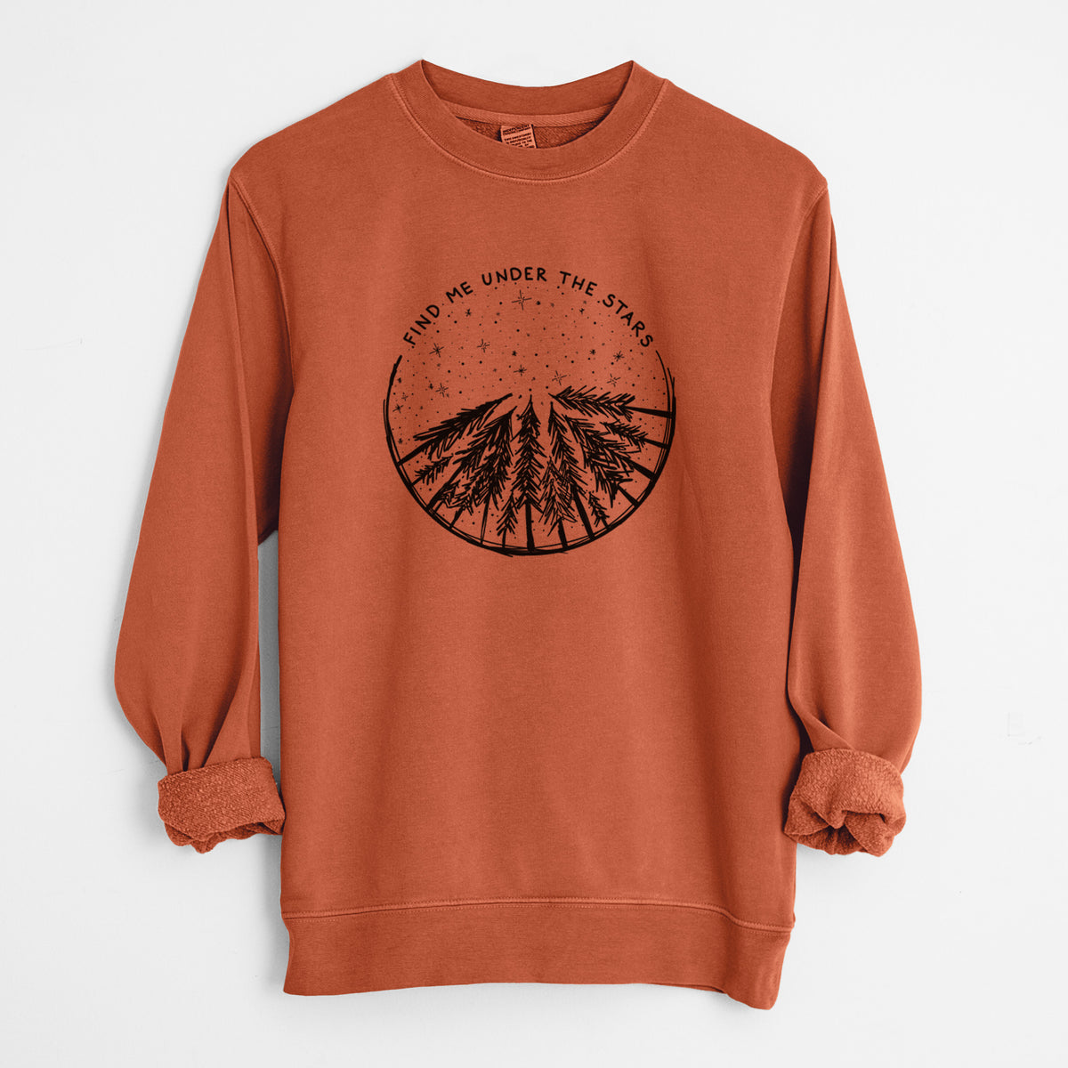 Find Me Under the Stars - Unisex Pigment Dyed Crew Sweatshirt in Amber