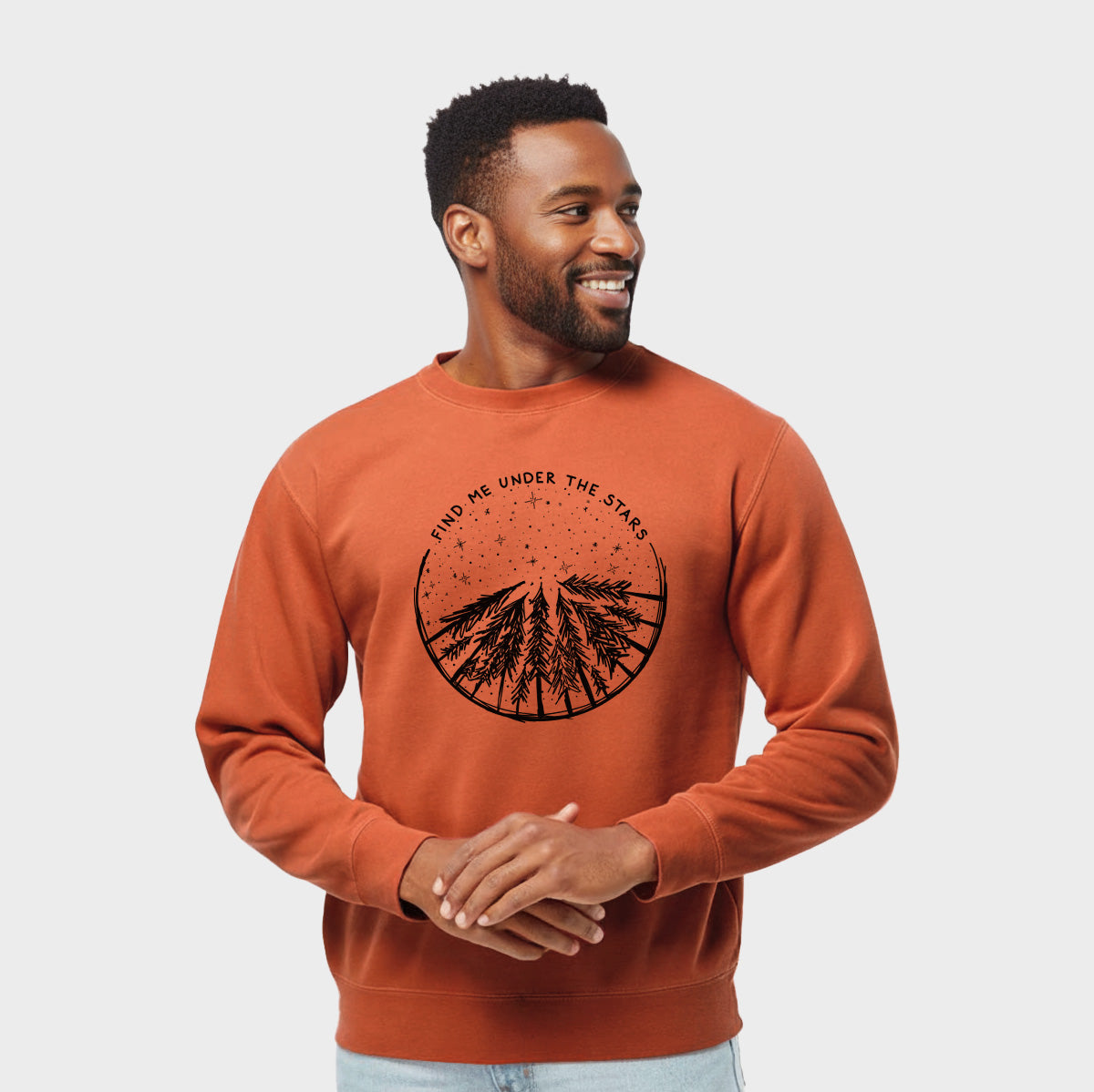 Find Me Under the Stars - Unisex Pigment Dyed Crew Sweatshirt in Amber