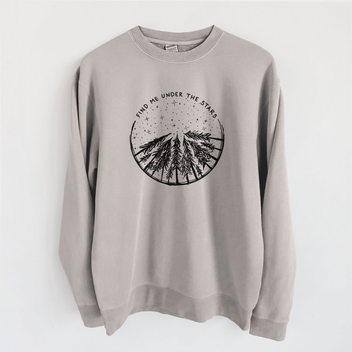 Find Me Under the Stars - Unisex Pigment Dyed Crew Sweatshirt in Cement