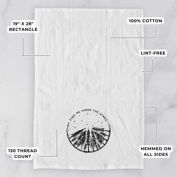 Find Me Under the Stars Tea Towel Because Tees