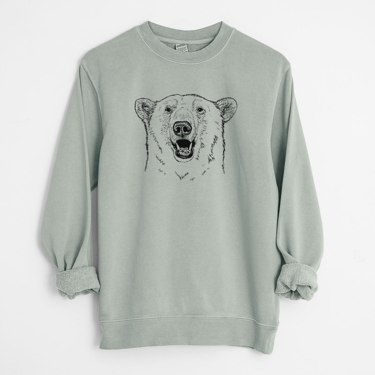 Ursus Maritimus - Polar Bear - Unisex Pigment Dyed Crew Sweatshirt in Sage