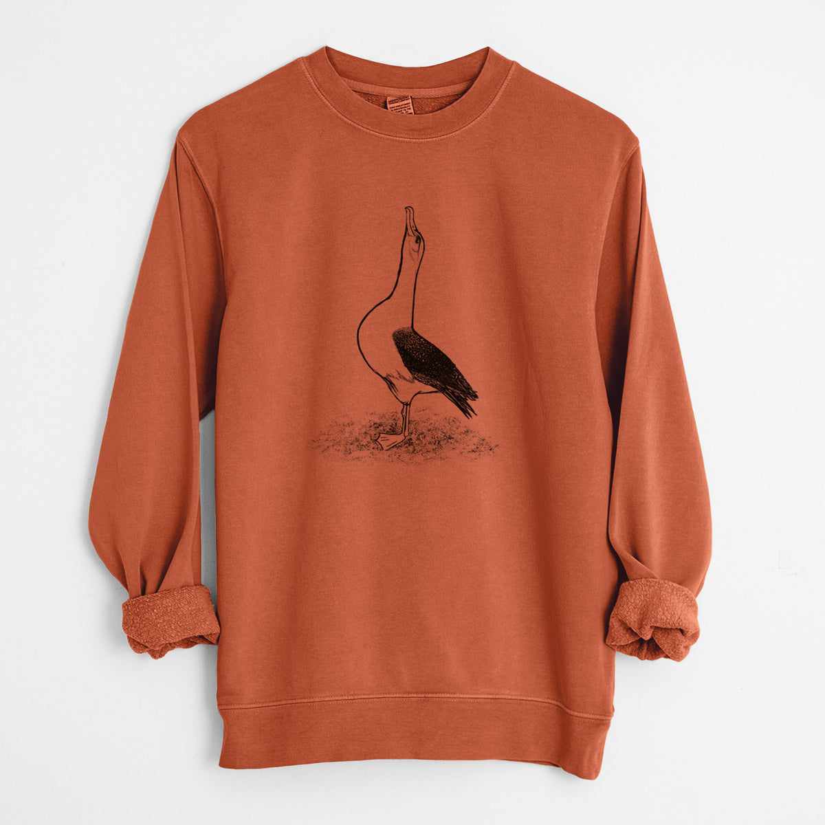 Diomedea exulans - Wandering Albatross - Unisex Pigment Dyed Crew Sweatshirt in Amber