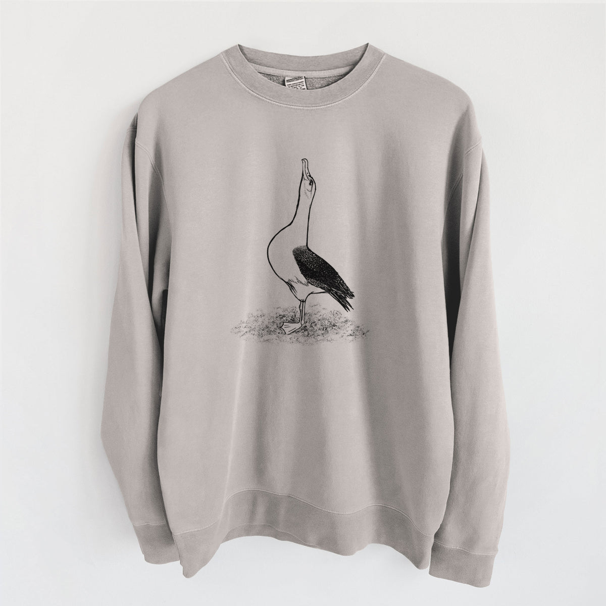 Diomedea exulans - Wandering Albatross - Unisex Pigment Dyed Crew Sweatshirt in Cement