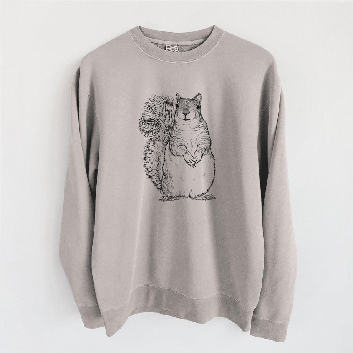 Western Grey Squirrel - Sciurus griseus - Unisex Pigment Dyed Crew Sweatshirt in Cement