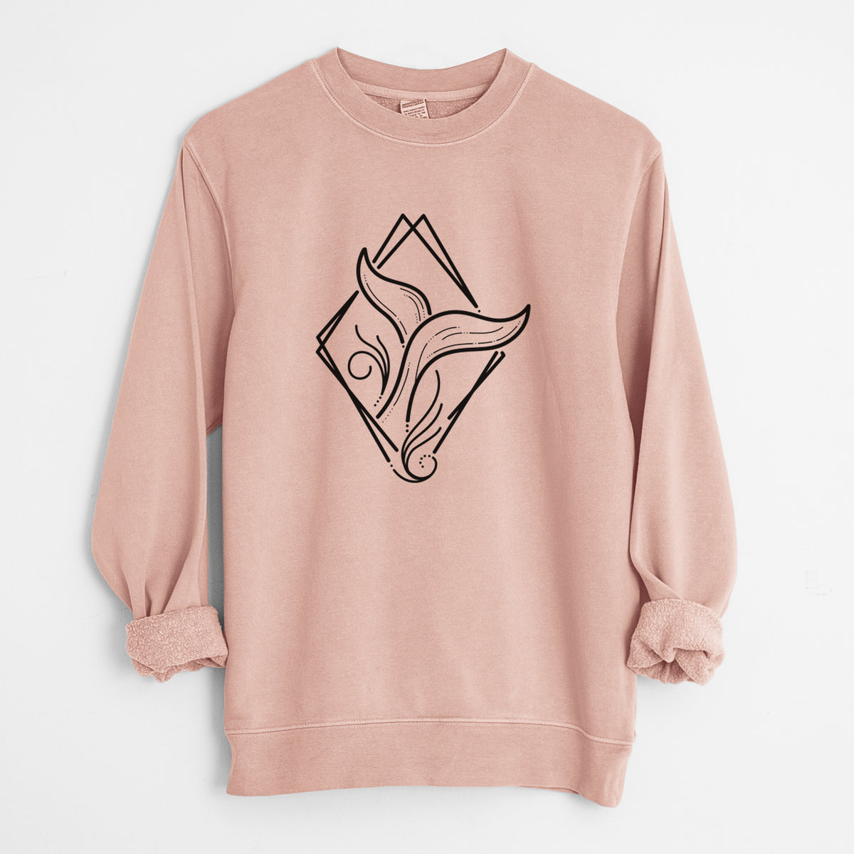 Whale Diamond - Unisex Pigment Dyed Crew Sweatshirt in Dusty Pink