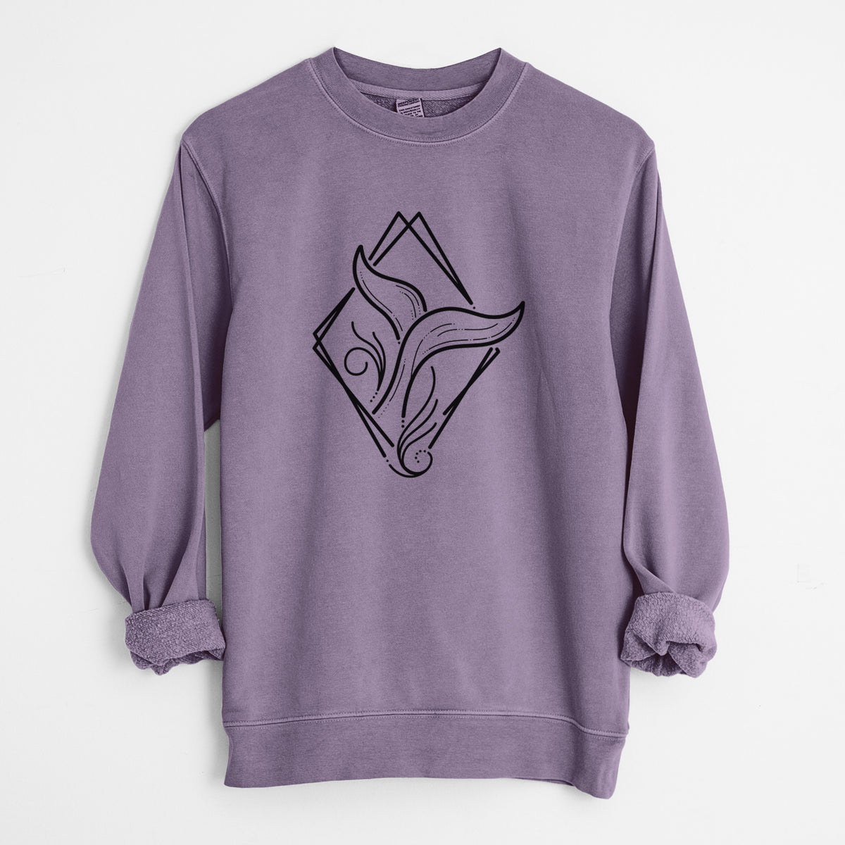 Whale Diamond - Unisex Pigment Dyed Crew Sweatshirt in Plum