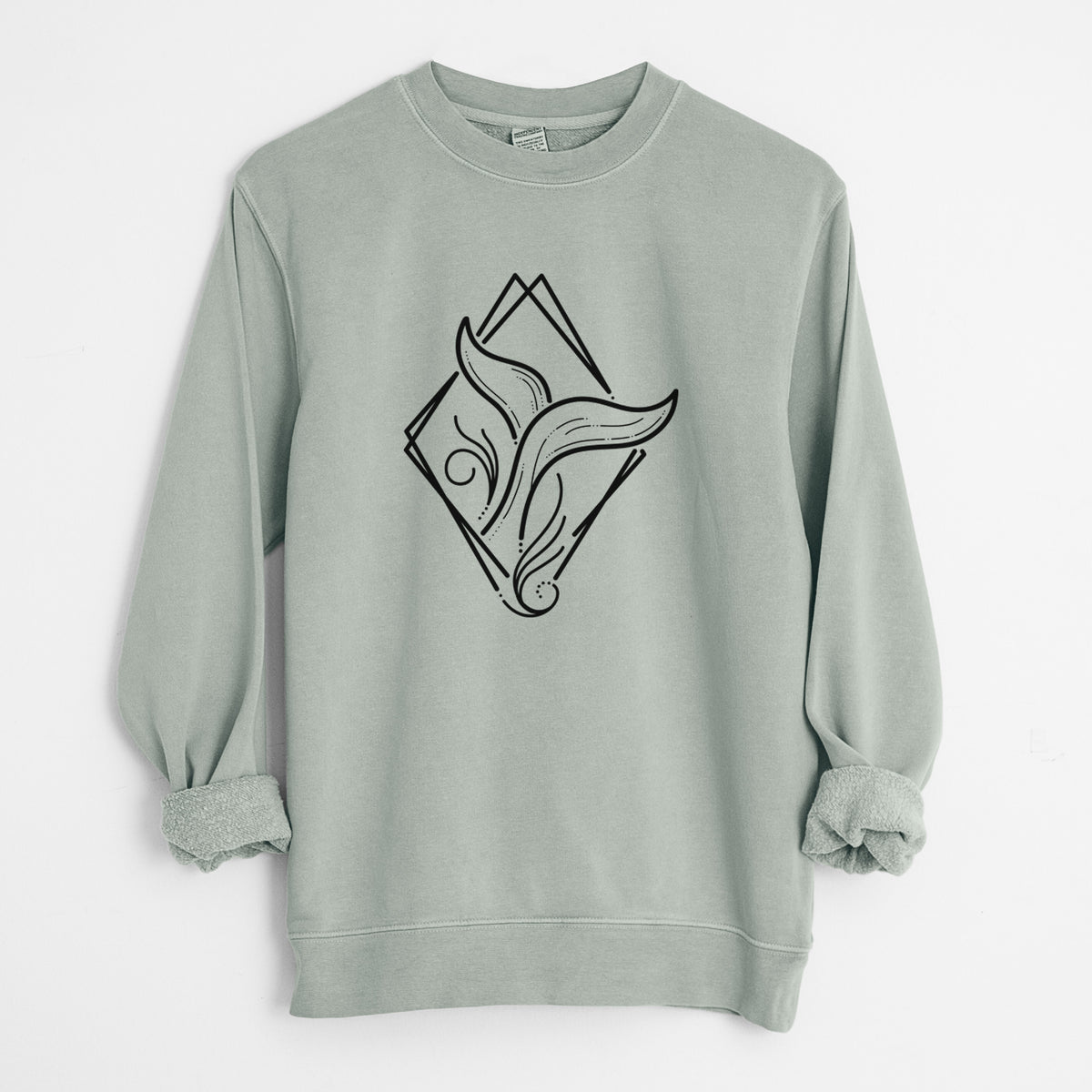 Whale Diamond - Unisex Pigment Dyed Crew Sweatshirt in Sage