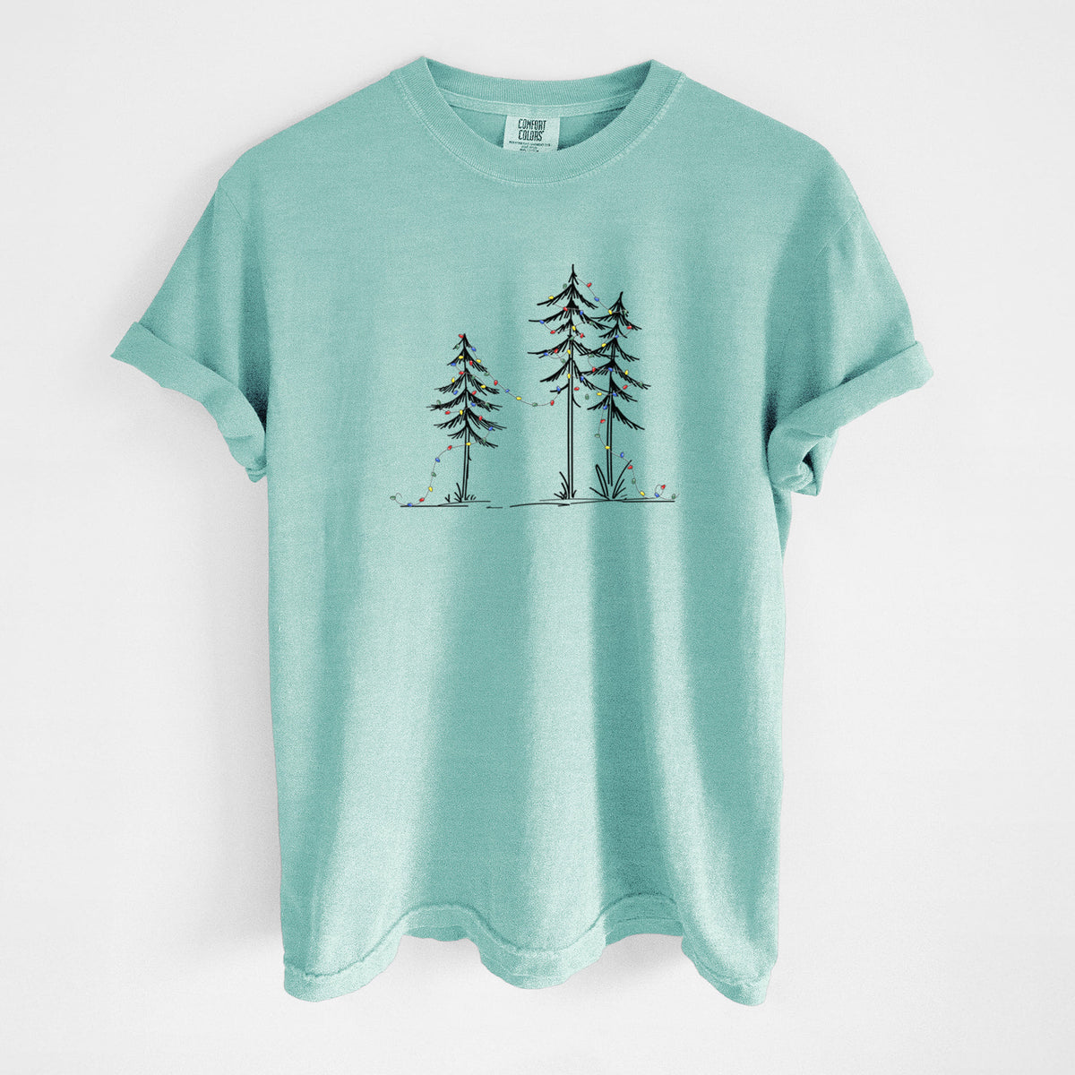 Christmas Deck the Pines - Unisex Comfort Colors Garment-Dyed Heavyweight T-shirt in Chalky Mint